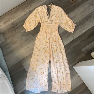 Pink floral jumpsuit